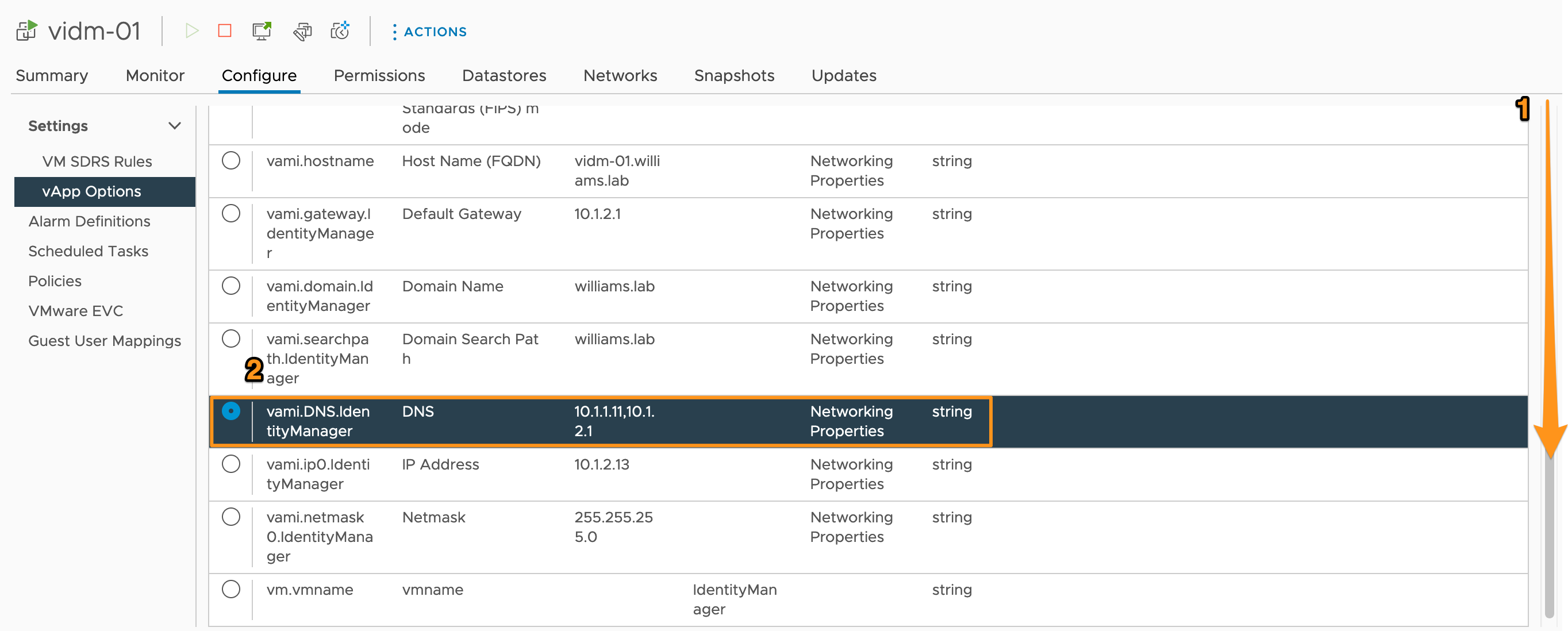 VAMI DNS Property