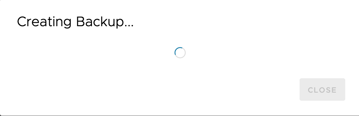 The backup can take some time depending on your DB size