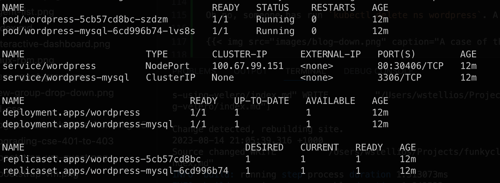 Namespace back intact